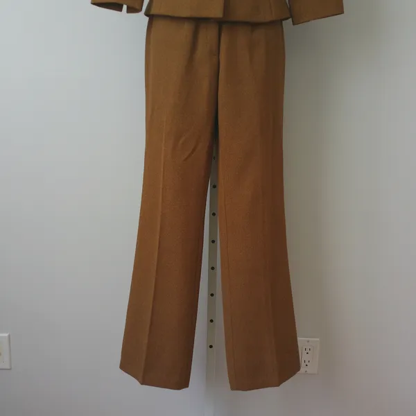 Bras Nasim Wool Office Siren Equestrian MobWife Blazer Pant Suit XS Brown - Image 3