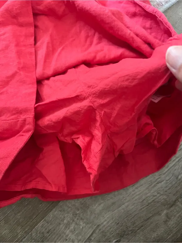 Abercrombie & Fitch Emerson Dress Skort Red Women’s XS Linen Shorts Pocket - Image 9