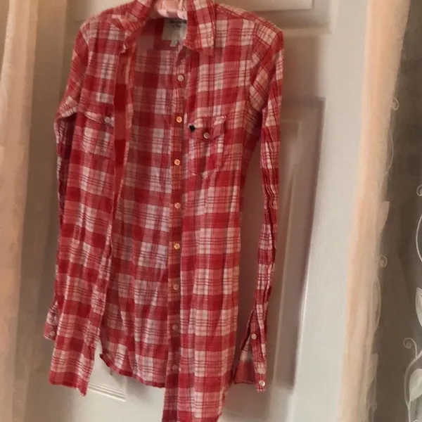 Abercrombie & Fitch flannel plaid Y2K front button up shirt, size xs - Image 5
