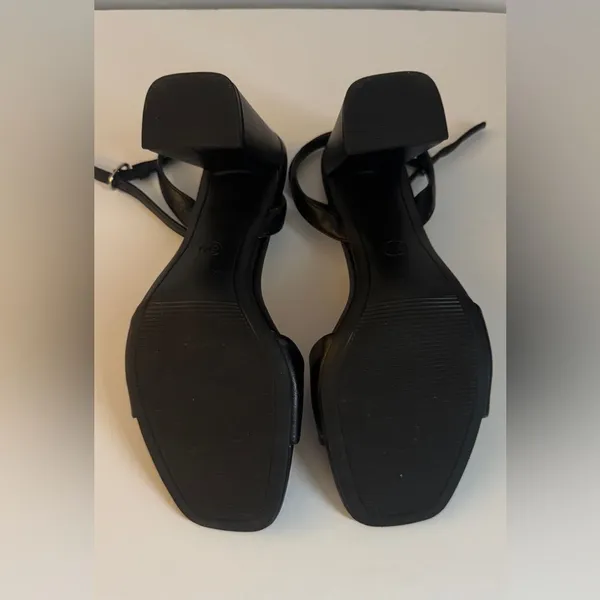 a new day Black Square-Toe Ankle-Strap Block Heels size 8/12 - Image 8