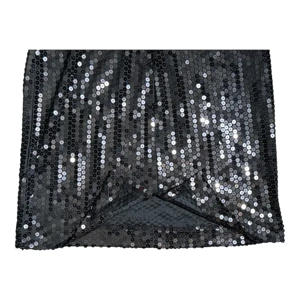 Vintage Dessy Creations Sequin Dress Fringe Flapper Black Size 8 - Image 5