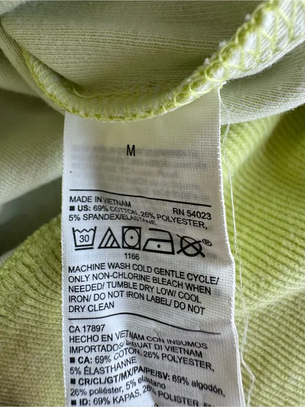 Old Navy Neon Highlighter Yellow Funnel Neck Half Zip Sweatshirt Sz Medium - Image 6