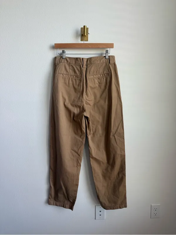 Madewell Garment-Dyed Tapered Chino Pants Seed Khaki Pleated Size 28 - Image 13