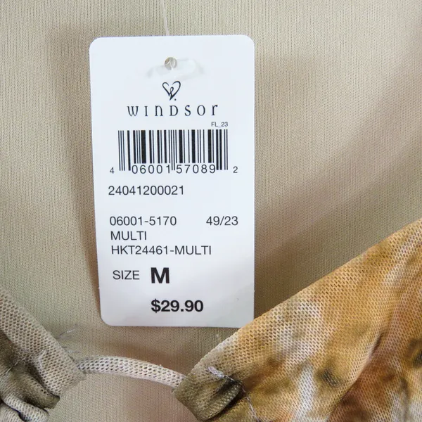 Windsor Getting Attention Abstract Print Mesh Crop Top Tie Front Medium - Image 6
