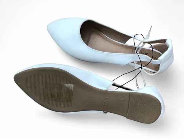 White faux leather pointed toe ballet ballerina coquette preppy academia flats Shoes Sz 7.5 - Image 3
