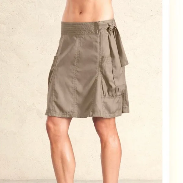 Athleta Odyssey Slate Blue Lyocell Tie Waist Cargo Skirt Size 2 - Image 8