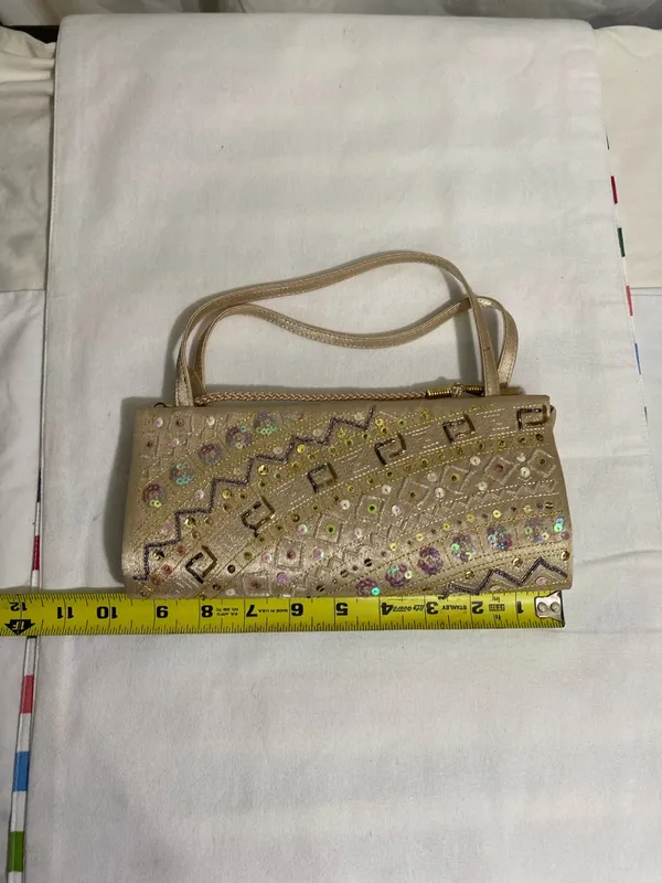 Embellished Gold Evening Clutch Hand Bag - Image 2