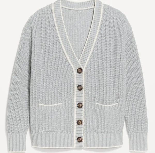 Old Navy Relaxed Cardigan Sweater, Size Medium, Crème De La Crème - Image 6