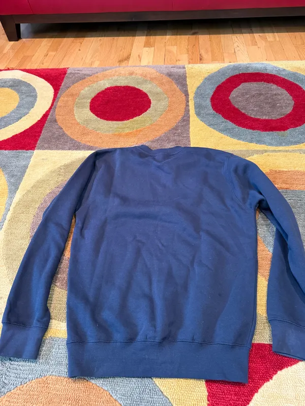Trader Joe’s Crewneck Sweatshirt Wine Cheese Navy Blue Adult Unisex Size Small - Image 4