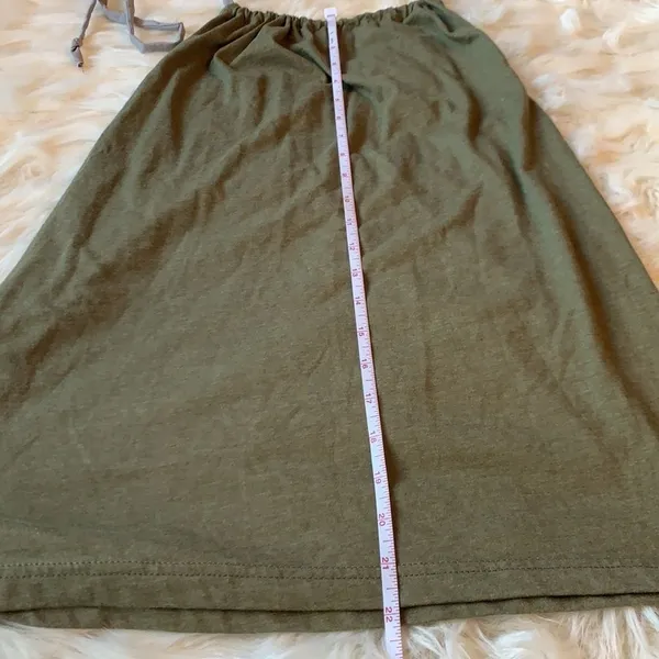 Poor Pitiful Pearl Army Green Cotton Tie Neck Halter Top Handmade Size S. - Image 4