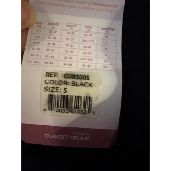 Brand New Curveez Women's Size Small Black Second Skin Hip Hugger Bodysuit - Image 5