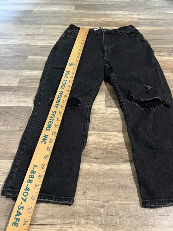 Abercrombie & Fitch Woman’s The Ankle Straight Ultra High Rise Black Jeans 29 - Image 5