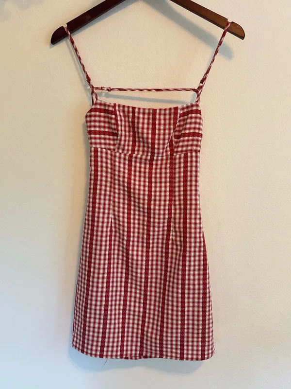RSQ  Red Gingham Corset Mini Sundress - Image 2