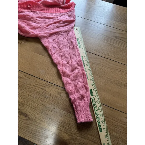 LulaRoe Women Size Small Button‎ Down Cardigan Sweater V Neck Pink Knit Acrylic - Image 9