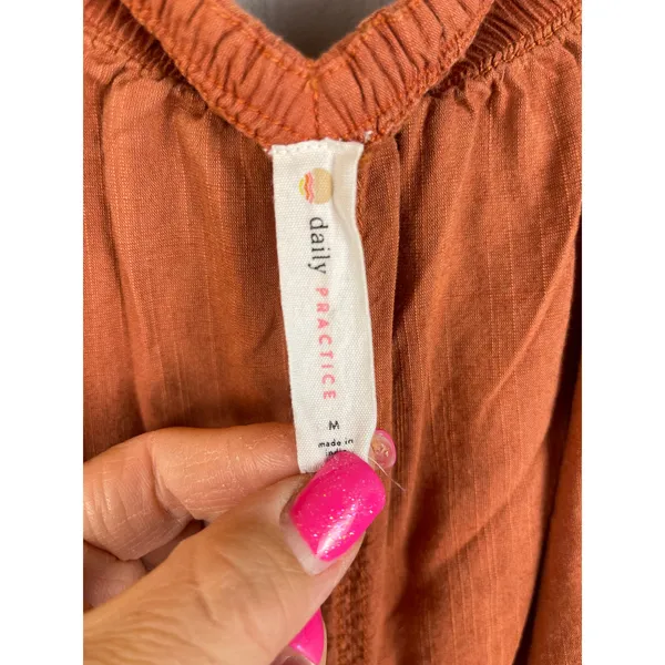 Daily Practice‎ by Anthropologie Boho Mollie Mini Dress Cocoa Powder Size Medium - Image 8