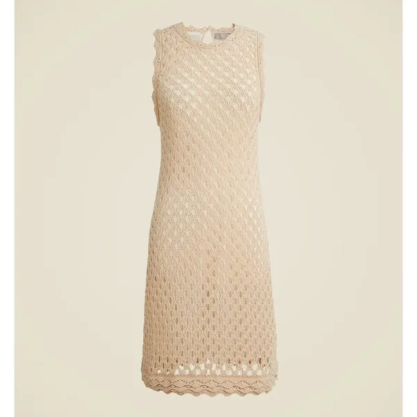 J.Crew Pointelle Sleeveless Sweater Dress Natural Beige Resort Boho Medium NWT - Image 3