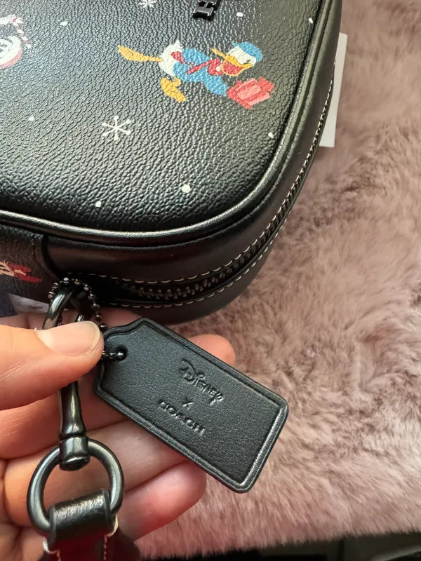 Coach Disney X Mini Jamie Camera Bag with Holiday Print Black Multi CN027 - Image 6