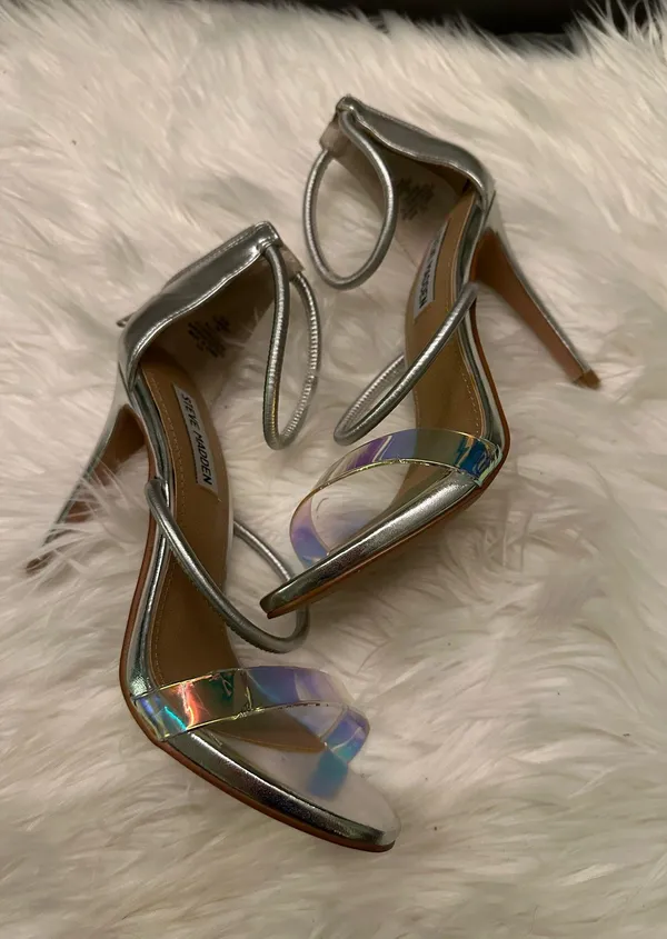 Holographic Iridescent Steve Madden Silver Heel - Image 2