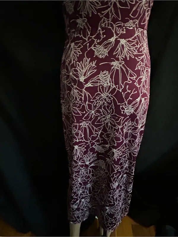 Fortune & Ivy Women’s Purple & White Floral Wrap Maxi Dress Petite Small - Image 11