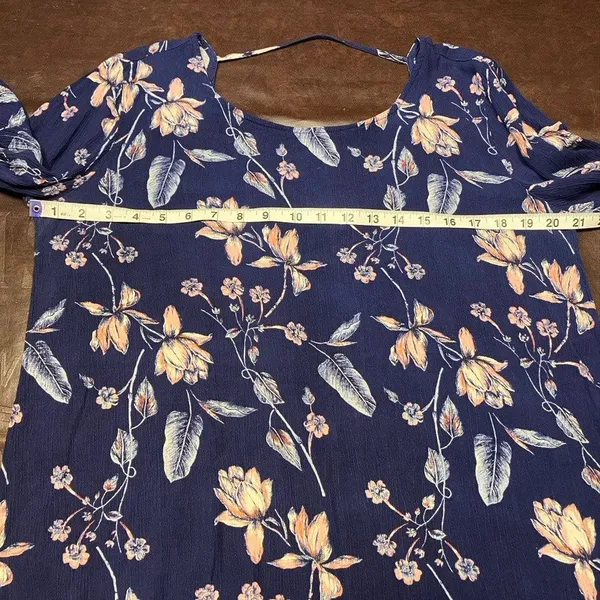 Billabong Heart strayed Floral Mini Dress Womens Medium Rayon Boho‎ Summer - Image 14