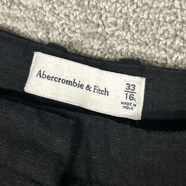 Abercrombie & Fitch Pants Womens 16 Long 33 Linen Blend Wide Leg Trousers Black - Image 3