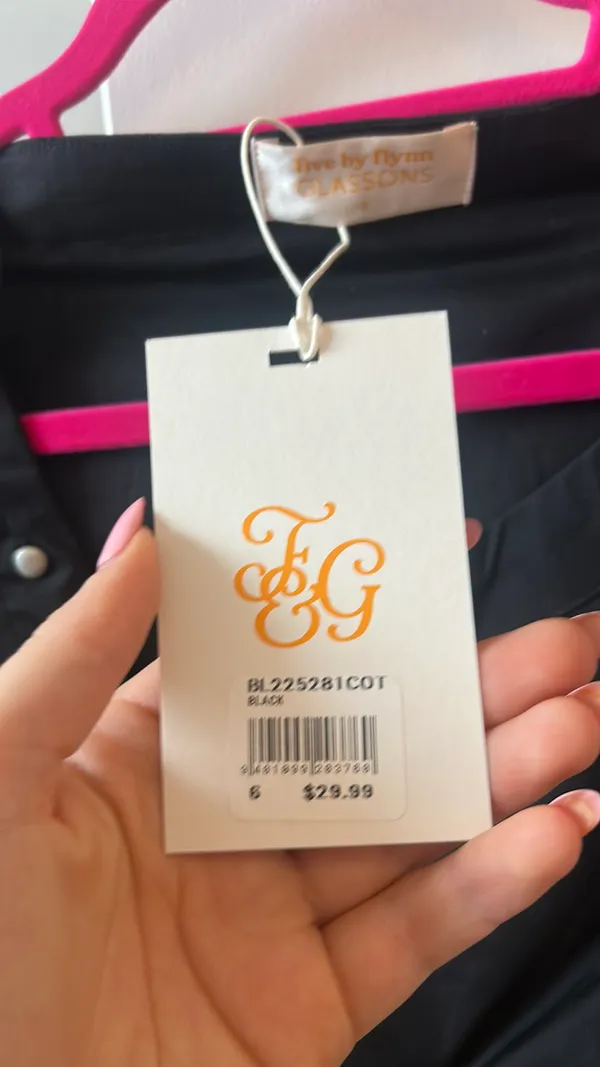Glassons Long Sleeve Studded Black Top - Image 3