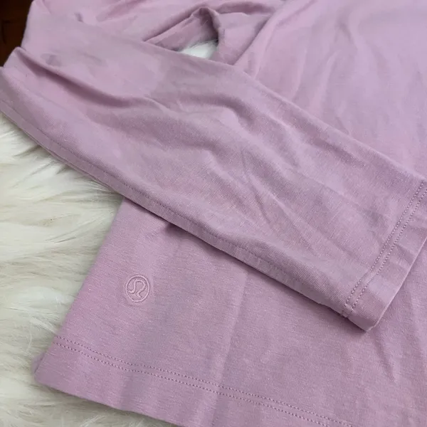 Lululemon Cropped Long Sleeve Top Dusty Rose Blush Pink Approx Size 8/10 - Image 3