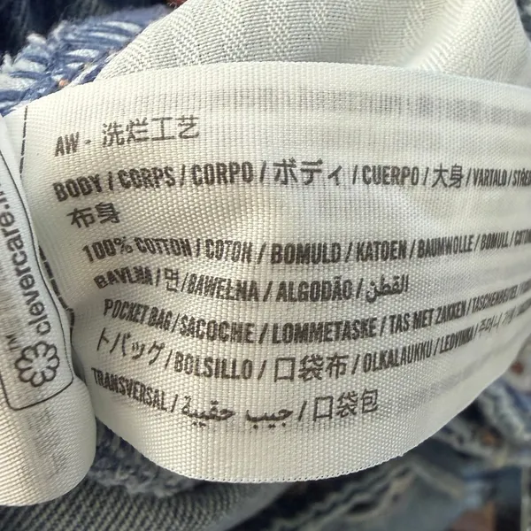 Hollister Y2K Low-Rise Super Baggy Floral Embroidered Medium Wash Jeans 30 Long - Image 10