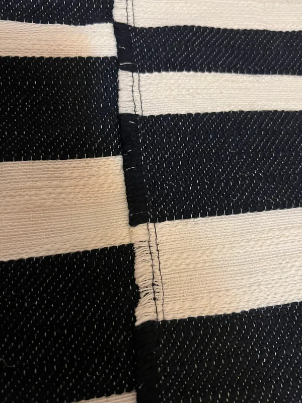 Blue And White Striped Frayed Skirt - Image 3