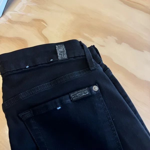 7 For All Mankind b(air) The Ankle Skinny‎ Jeans Black Distressed Ripped Size 28 - Image 5