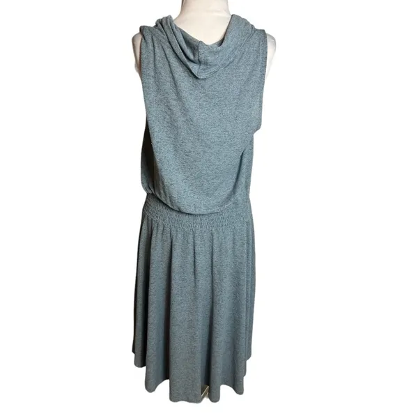 NWT Soft Surroundings Blue Kerry Dress Sleeveless Cowl Neck Smocked‎ Waist Sz M - Image 3