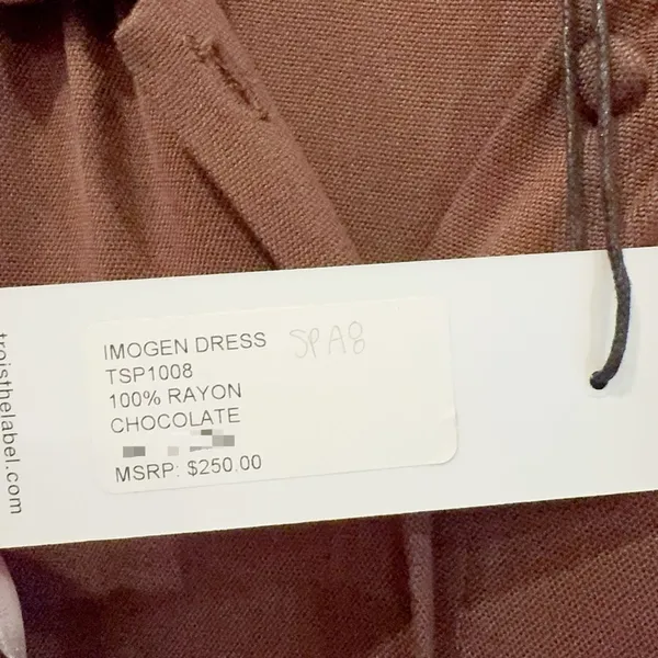 Trois Imogen Maxi Dress in Chocolate Brown One Size NWT - Image 6