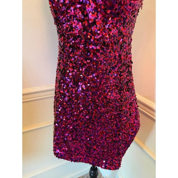For Love & Lemons Showtime Pink Sequin Open Back Mini Dress Hoco Cocktail - Image 3