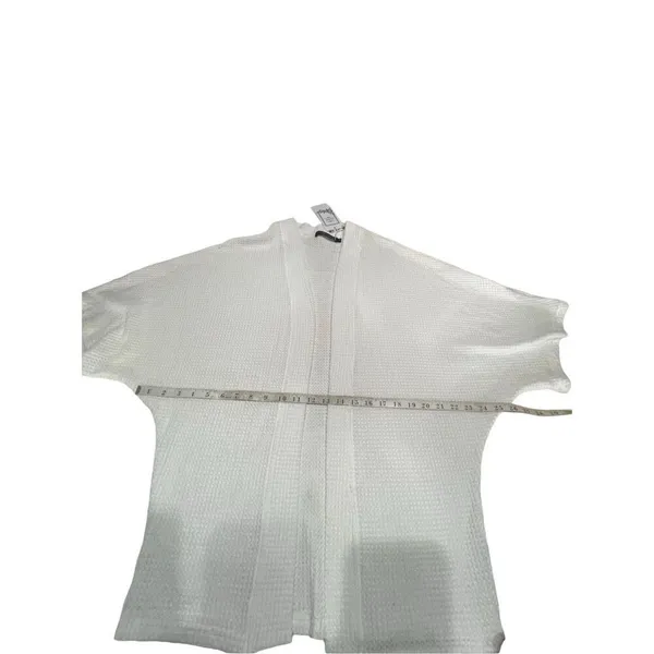 YIBOCK Off White Over Sized Open Cardigan Knit Sweater Sz S NWT - Image 5
