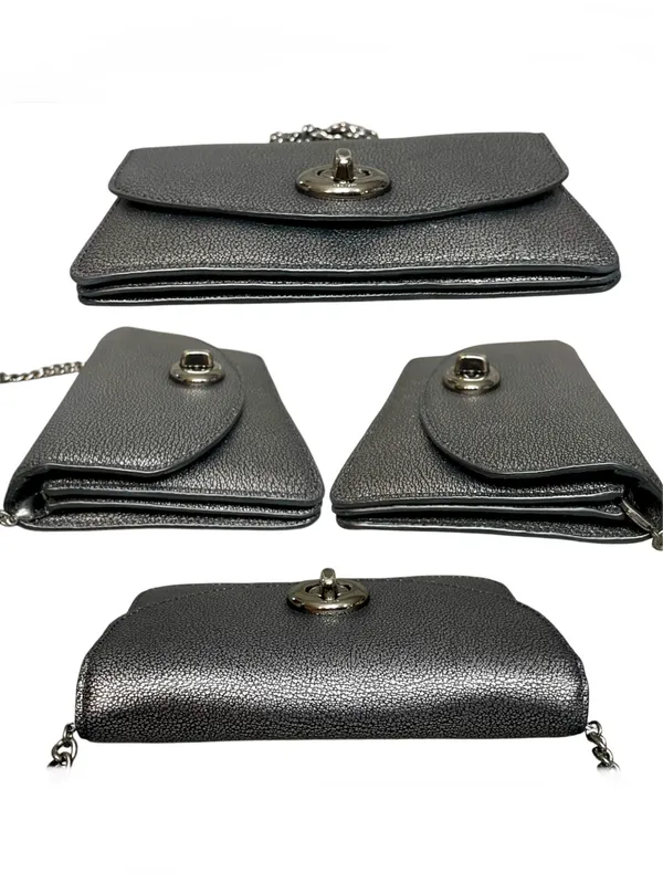 Coach Metallic Silver Convertible Crossbody Clutch - Image 4