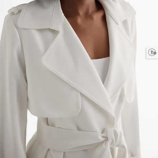 Express Classic White Belted Coat - Image 3
