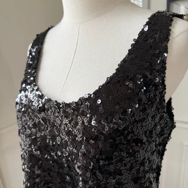 NWT Zara Knit Black Sequin Tank Top S - Image 2