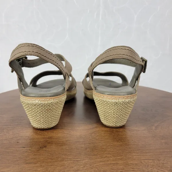 Timberland Earthkeepers Whittier Womens Sandals 9 Gray Jute Leather Wedge 8260R - Image 7
