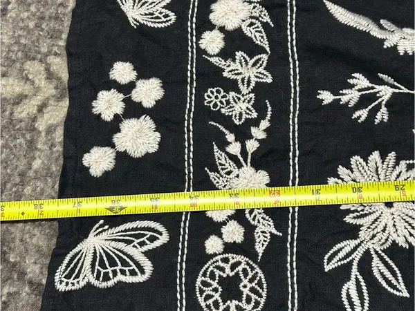 Johnny Was Women’s Size S Black White Embroidered Domingo High Slit Linen Skirt - Image 8