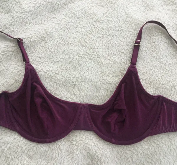 Victoria's Secret Vintage 90s Iridescent Maroon/Dark Magenta Demi Bra - Sz 36B - Image 3