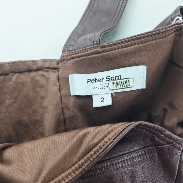 Peter‎ Som -1628 Rent The Runway - Burgundy Red Faux Leather Bustier Top Size 2 - Image 6