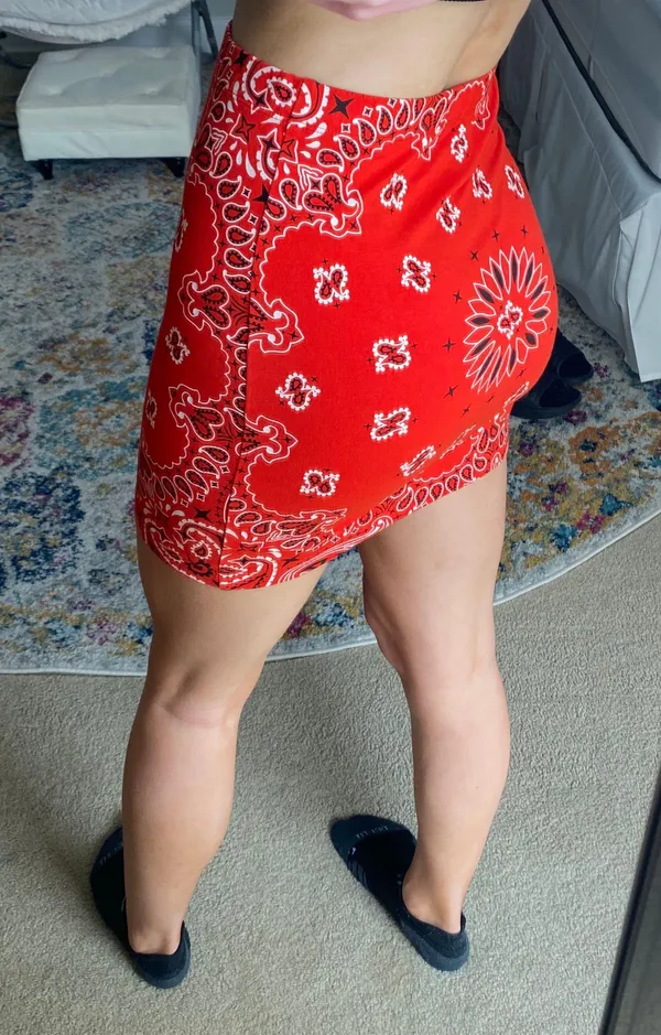 Forever 21 Red Bandana Bodycon Skirt - Image 3