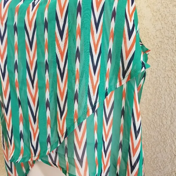 Toska sheer sleeveless flowy tank blouse sz Large - Image 2