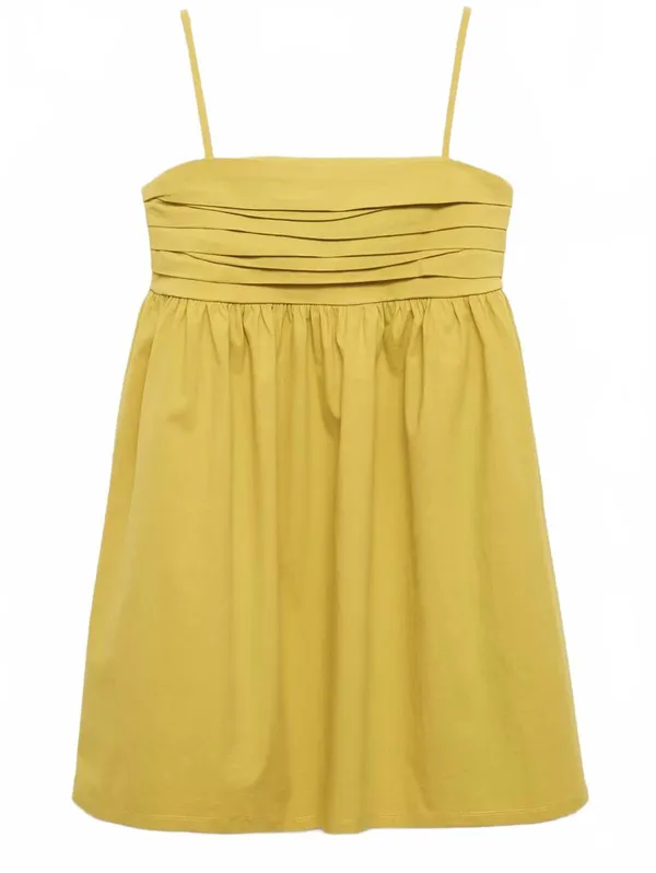 Mango Draped Neckline Dress NWT Yellow Size 2 / XS - Image 8