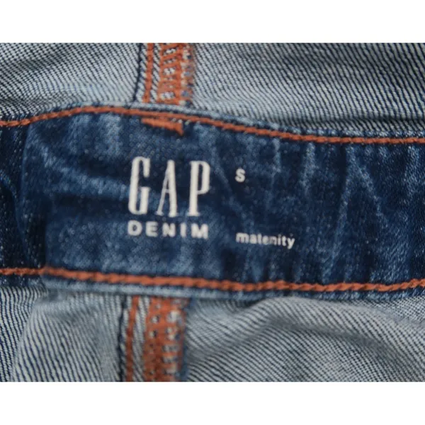 Gap Maternity Denim Overalls Medium Wash Stretch Cotton Blue Size S Small‎ - Image 2