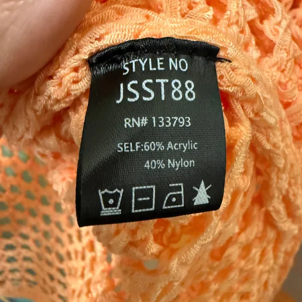POL Women's Tape Yarn Sweater in Orange Sz: S - Image 8
