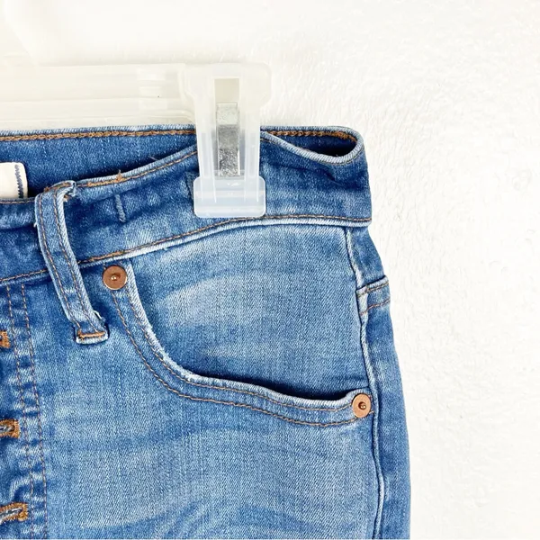 MADEWELL Cali Demi-Boot Button Fly Flare Leg Ripped Denim Jeans 25 Preppy Casual - Image 11