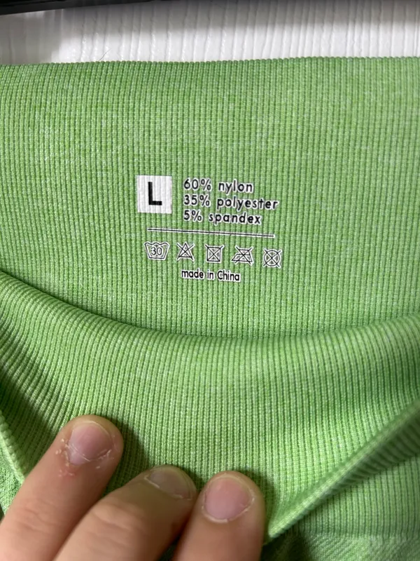 Women’s Athletic Tight Shorts Green Size L - Image 2