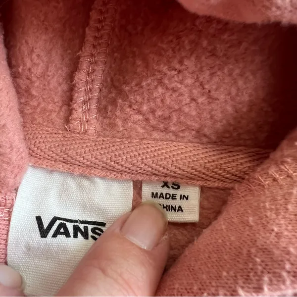 Vans Pink Logo Hoodie Sweatshirt Women’s XS - Image 3