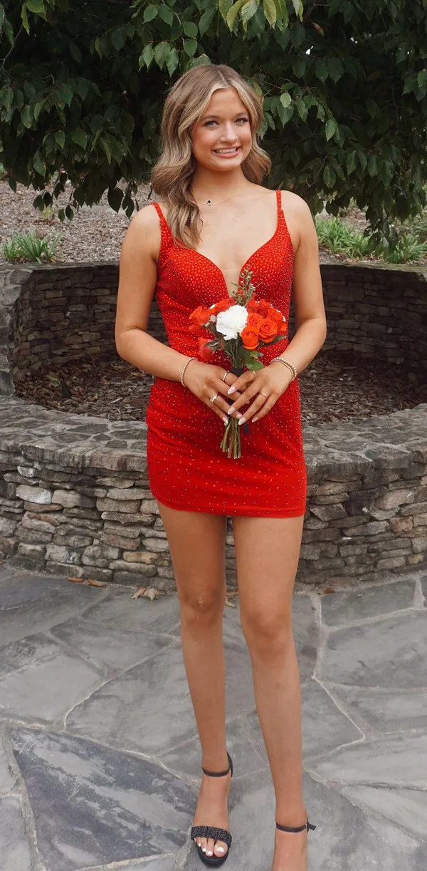Jonathan Kayne Red Homecoming Dress - Image 3